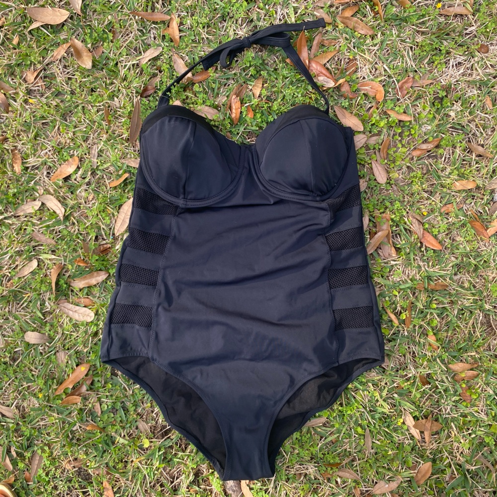 ASOS SWIM Fishnet Insert Swimsuit—Size 18 - Picture 4 of 14